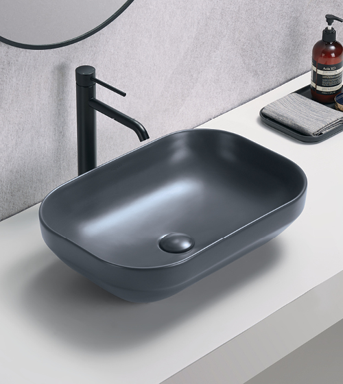 Table Mounted Wash Basin ( Matt Grey ) – Aquant India